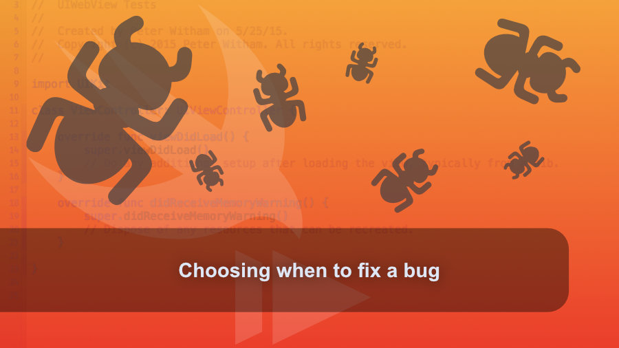 Deciding when to fix a bug or to ship and fix it in the next release can often be a complicated problem.