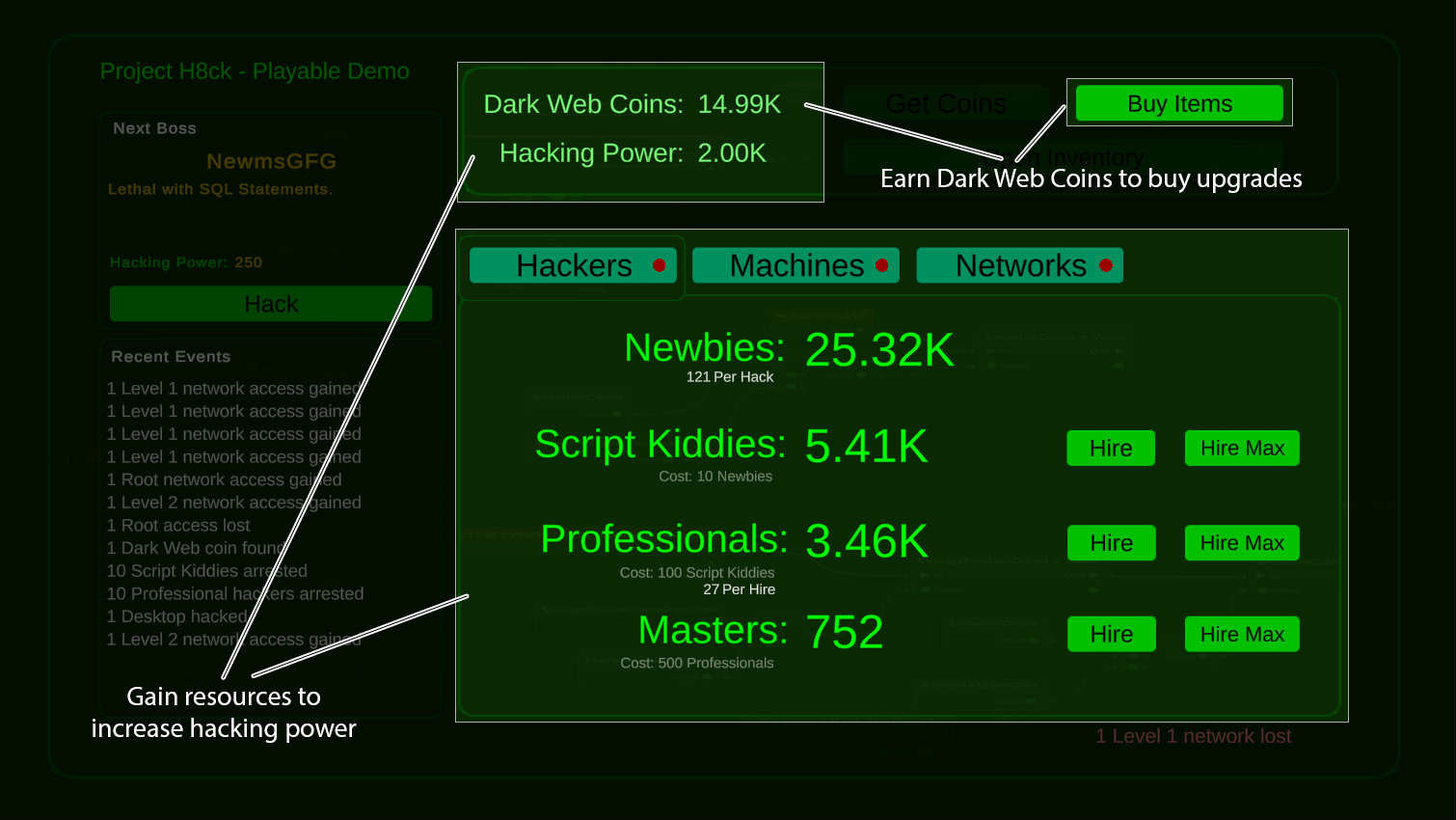 Game development update 11 - idle or active, you choose